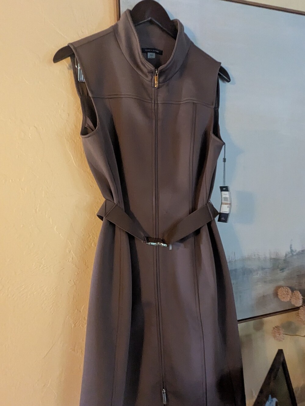 NWT Tommy Hilfiger Sleeveless Zipper Belted Dress Size 12